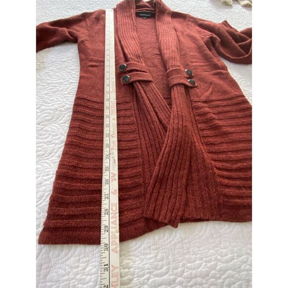 Fortune & Ivy NWOT Shawl Collar Open Cardigan Brick Red Size S Long Sleeve - Picture 12 of 12